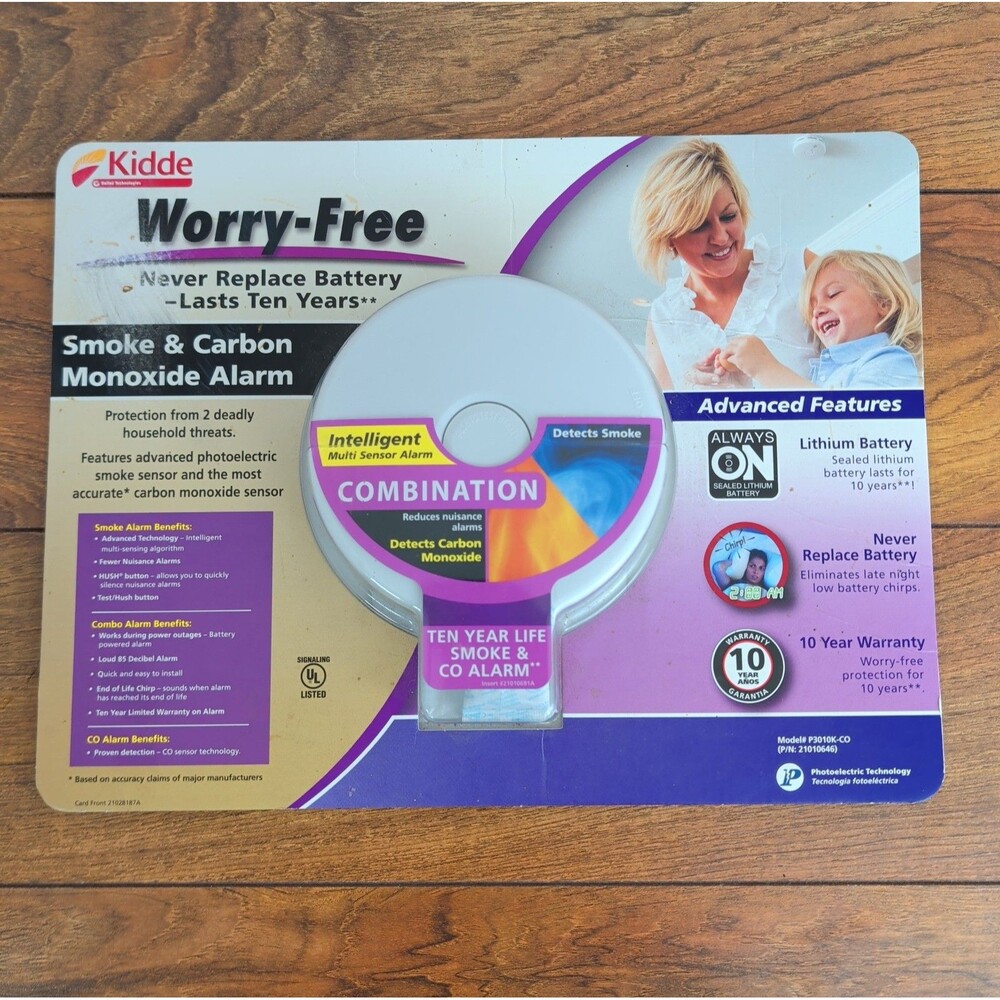 BRAND NEW Kidde Smoke/Carbon Monoxide Alarm P3010K-CO Combination Detects Smoke